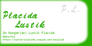 placida lustik business card